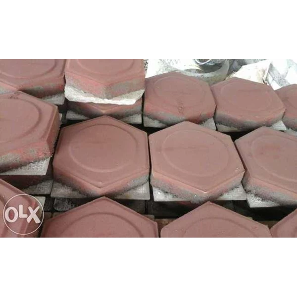 Paving Block Red Hexagon 6 Cm Thick
