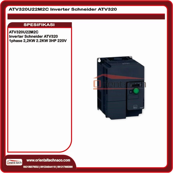 Inverter dan Konverter ATV320U22M2C Inverter Schneider ATV320 1phase 2,2KW 2.2KW 3HP 220V