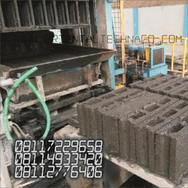 Three Hole Pressed Concrete Brick Franco Size 40 X 20 X 10 Cm