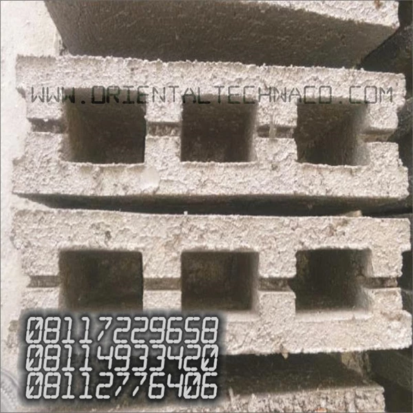 Three Hole Pressed Concrete Brick Franco Size 40 X 20 X 10 Cm