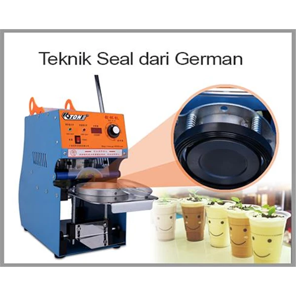 THE MACHINE SEALS THE GLASS CUP SEMI AUTOMATIC SEALER